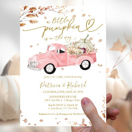 Invitation Un petit Baby shower de fille Citrouille