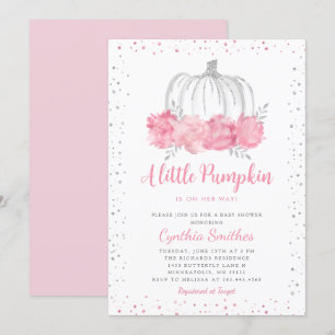 Invitation Un petit Baby shower de fille Citrouille