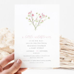 Invitation Un petit Baby shower de fille de Bouquet Fleur sau