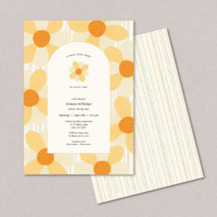 Invitation Un petit baby shower de fille marguerite
