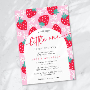 Invitation Un petit Baby shower de fraises doux