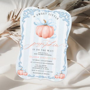 Invitation Un petit Baby shower de garçon d'automne Citrouill