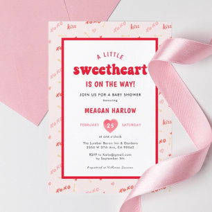 Invitation Un petit Baby shower de la Saint Valentin en