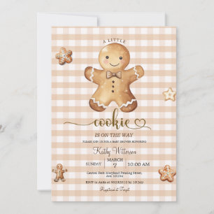 Invitation Un petit Baby shower de pain d'épice d'hiver de bi