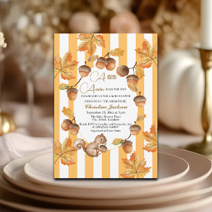 Invitation Un Petit Baby shower De Plaids D'Automne Acorn