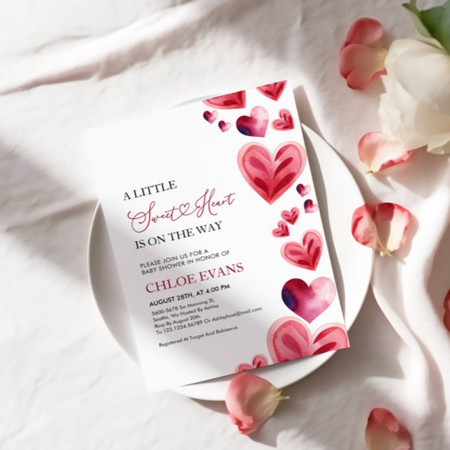 Invitation Un petit Baby shower de Saint-Valentin (Créateur téléchargé)