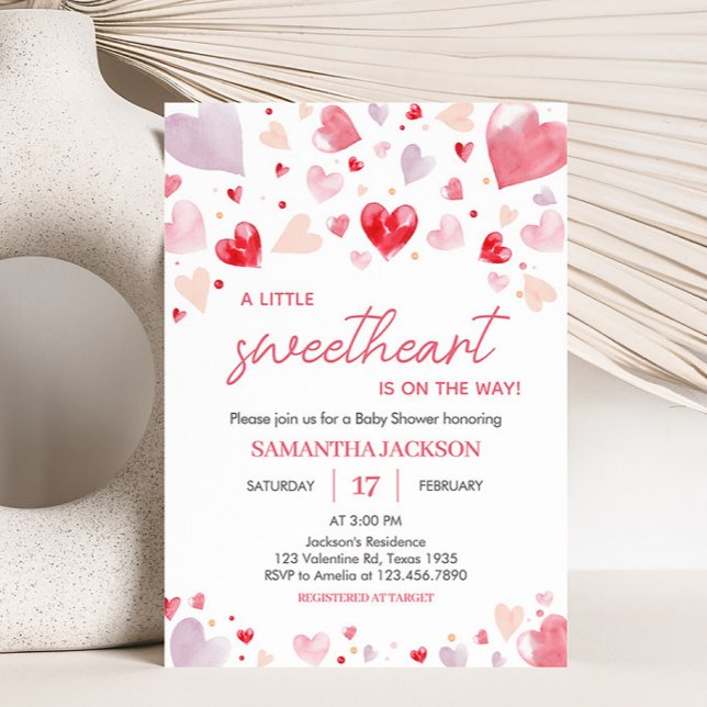 Invitation Un petit Baby shower de Saint-Valentin (Sweetheart Baby Shower Invitation)