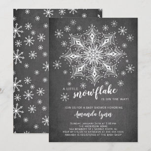 Invitation Un petit Baby shower de snowflake Chalkboard