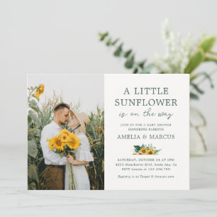 Invitation Un petit Baby shower de tournesol Bouquet Boho