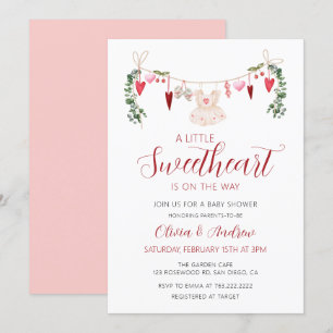Invitation Un petit Baby shower de Valentine un peu amoureuse