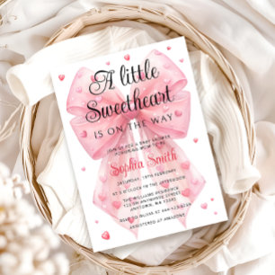 Invitation Un petit Baby shower de Valentines de Bow