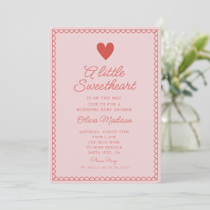 Invitation Un petit Baby shower de Valentines un peu amoureux