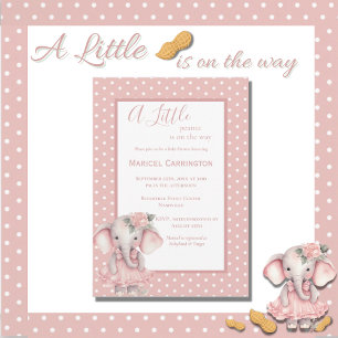 Invitation Un petit Baby shower d'éléphant animal d'arachide