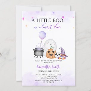 Invitation Un petit Baby shower d'Halloween fille Boo