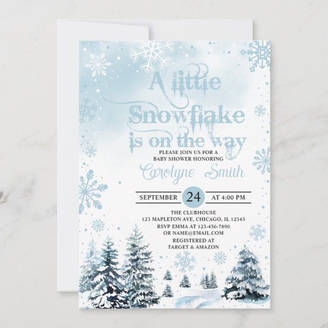 Invitation Un petit Baby shower d'hiver pour les garçons (Devant)