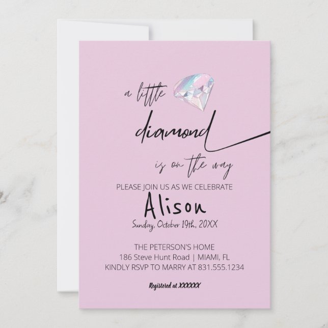 Invitation Un Petit Baby shower Diamond (Devant)