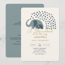 Invitation Un petit Baby shower Elephant Petit Amoureux
