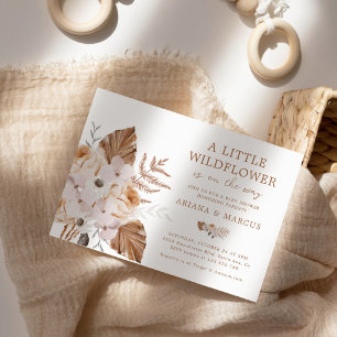 Invitation Un Petit Baby shower Fleur sauvage Boho Bouquet