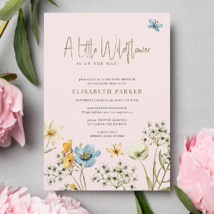 Invitation Un petit baby shower fleuri à ressort boho fleur s