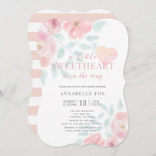 Invitation Un petit Baby shower fleuri de Saint-Valentin