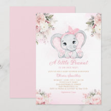 Un Petit Baby shower Floral Eléphant Fille Arachid