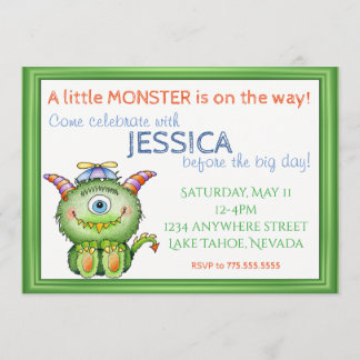 Invitation Un petit Baby shower monstre