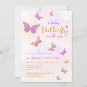 Invitation Un petit Baby shower papillon