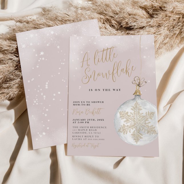 Invitation Un Petit Baby shower Rose Noir (Créateur téléchargé)