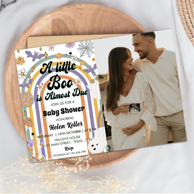 Invitation Un petit Baby shower Super d'Halloween Arc-en-ciel (Créateur téléchargé)