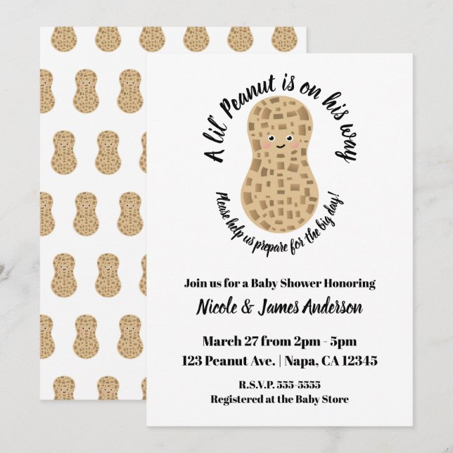 Invitation Un Petit Baby shower Unisex Whimsexe À Petite Arac (Devant / Derrière)