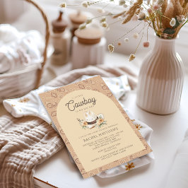 Invitation Un petit Baby shower Western Baby Boy de Cowboy