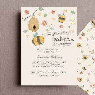 Invitation Un petit bébé est en route, baby shower d'abeilles