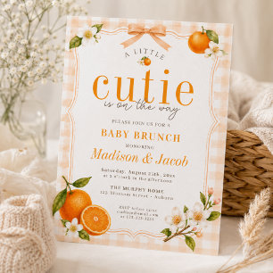 Invitation Un petit bébé orange mignon Baby Shower Brunch