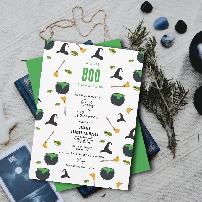 Invitation Un Petit Bois Est Presque À Cause Du Baby shower D (A Little Boo Is Almost Due Halloween Baby Shower Invitation)