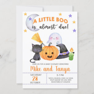 Invitation Un petit boo est dû Halloween baby shower invitati