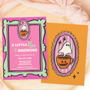Invitation Un Petit Boo Est En Train De Brûler Baby shower Br