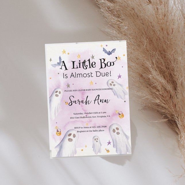 Invitation Un Petit Boo Est Presque À Baby shower (A Little Boo Is Almost Due Baby Shower Invitation)