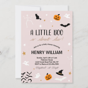 Invitation Un Petit Boo Est Presque Attendu ! Baby shower éff