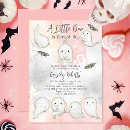 Invitation Un Petit Boo Est Presque Dû Baby shower Fille Fant