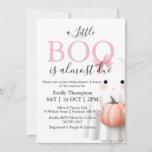 Un Petit Boo Est Presque Dû Fille Baby shower Rose