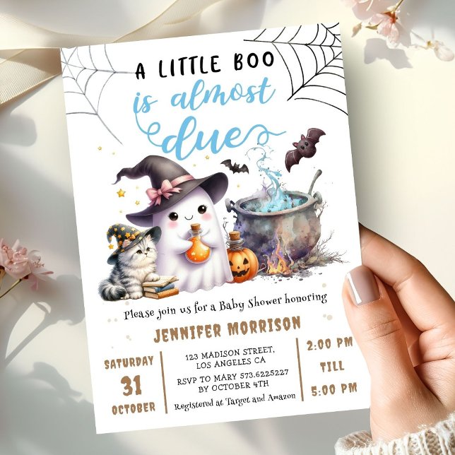 Invitation Un Petit Boo est presque DUE ! Baby shower d'Hallo (Créateur téléchargé)