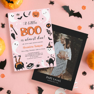 Invitation Un petit Boo Halloween Baby Girl Douche