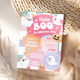 Invitation Un petit Boo Halloween Baby shower Super