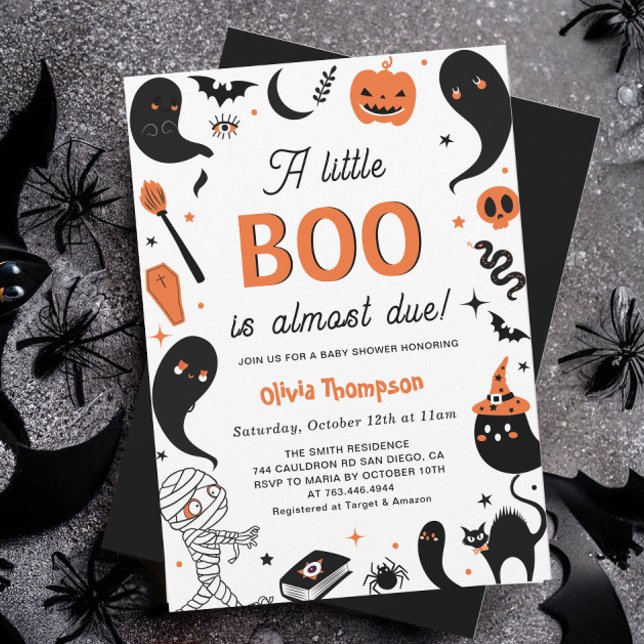 Invitation Un petit Boo presque attendu Baby shower d'Hallowe (Créateur téléchargé)