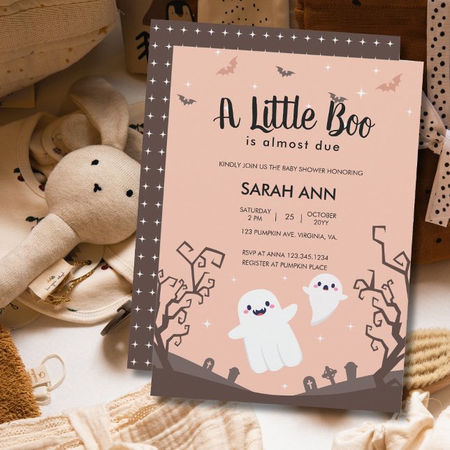 Invitation Un Petit Boom Est Presque Un Fantôme De Baby showe (A Little Boo Is Almost Due Baby Shower Ghost Invitation)