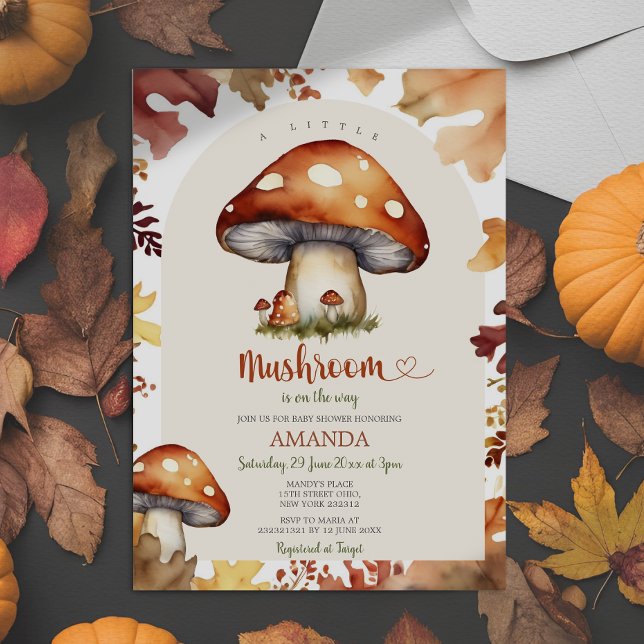 Invitation Un Petit Champignons D'Automne Baby shower D'Autom (Créateur téléchargé)