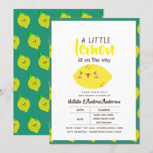 Invitation Un Petit Citron Sur Le Chemin Baby shower Jaune Fr