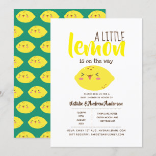 Invitation Un Petit Citron Sur Le Chemin Baby shower Jaune Fr