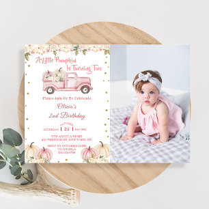 Invitation Un petit Citrouille 2e anniversaire Pink Truck