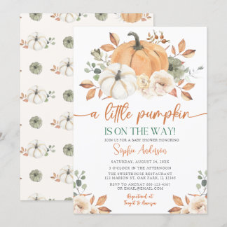 Invitation Un Petit Citrouille Automne Automne Automne Baby s